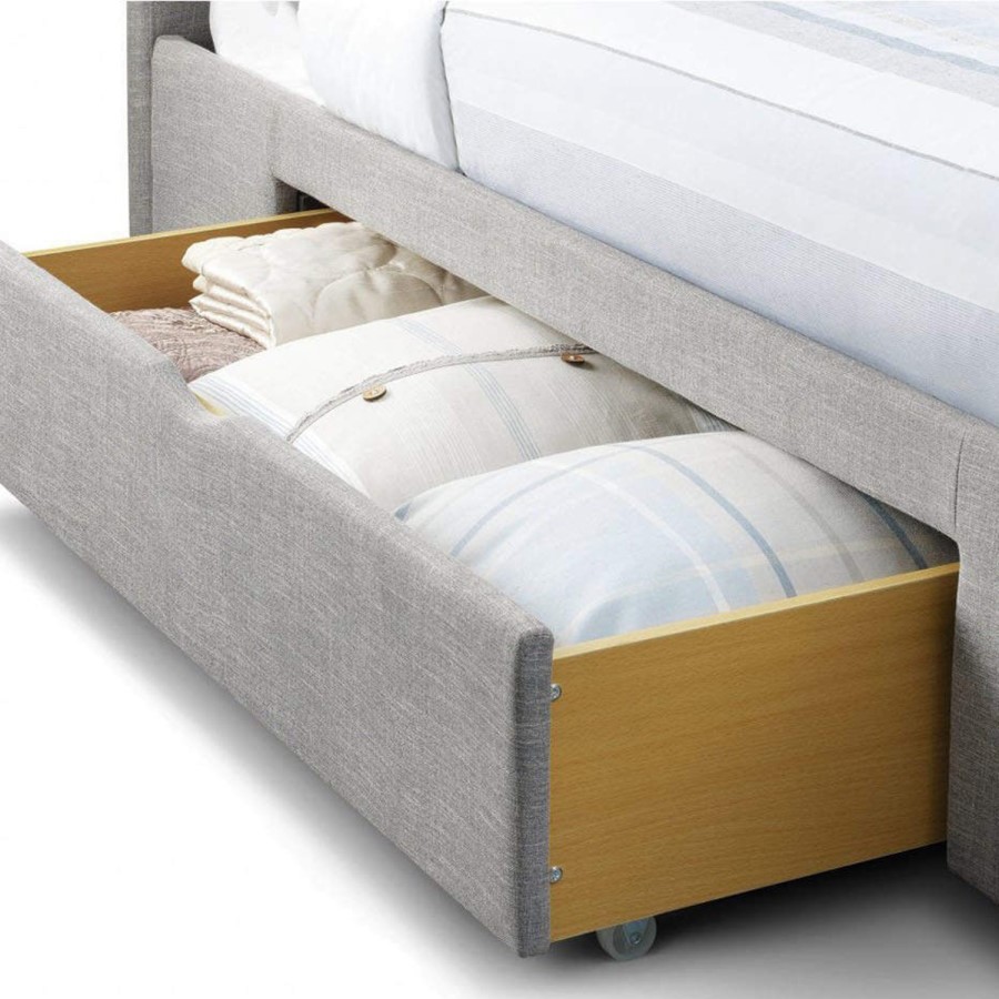 Julian Bowen Capri Fabric Bed with 2 Drawers in Light Grey - Double