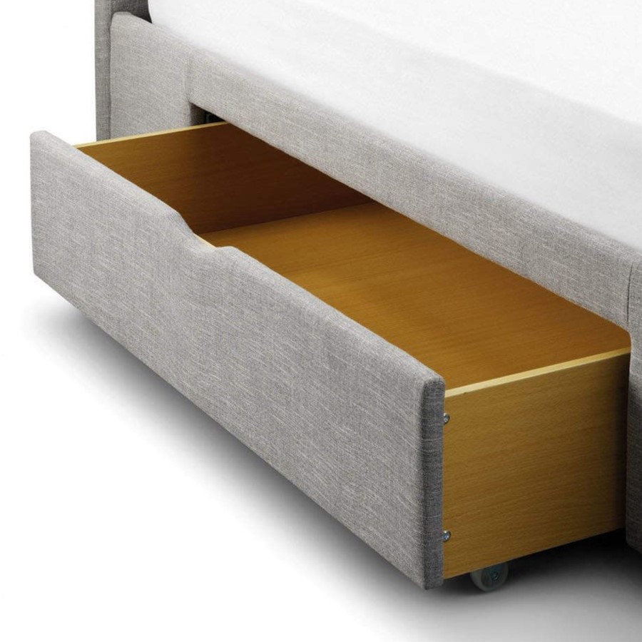 GRADE A1 - Julian Bowen Capri Grey Upholstered Double Bed With Under Bed Storage
