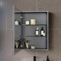 Single Door Chrome Mirrored Bathroom Cabinet with Battery Operated Lights 500 x 700mm - Capricorn