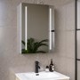 Single Door Chrome Mirrored Bathroom Cabinet with Battery Operated Lights 500 x 700mm - Capricorn