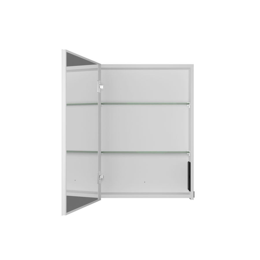Single Door Chrome Mirrored Bathroom Cabinet with Battery Operated Lights 500 x 700mm - Capricorn