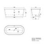 Matt White Freestanding Fluted Double Ended Bath 1650 x 740mm - Capri