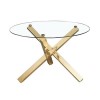 Round Glass Top Dining Table with Gold Legs - Capri