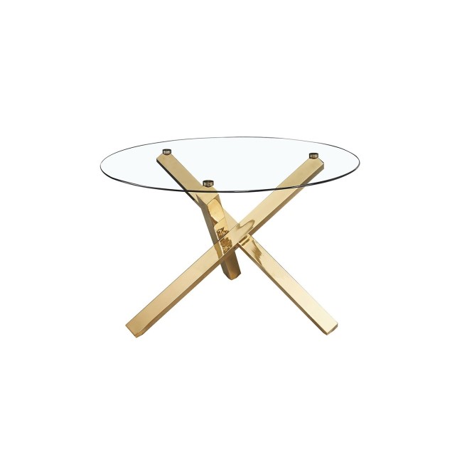 Round Glass Top Dining Table with Gold Legs - Capri