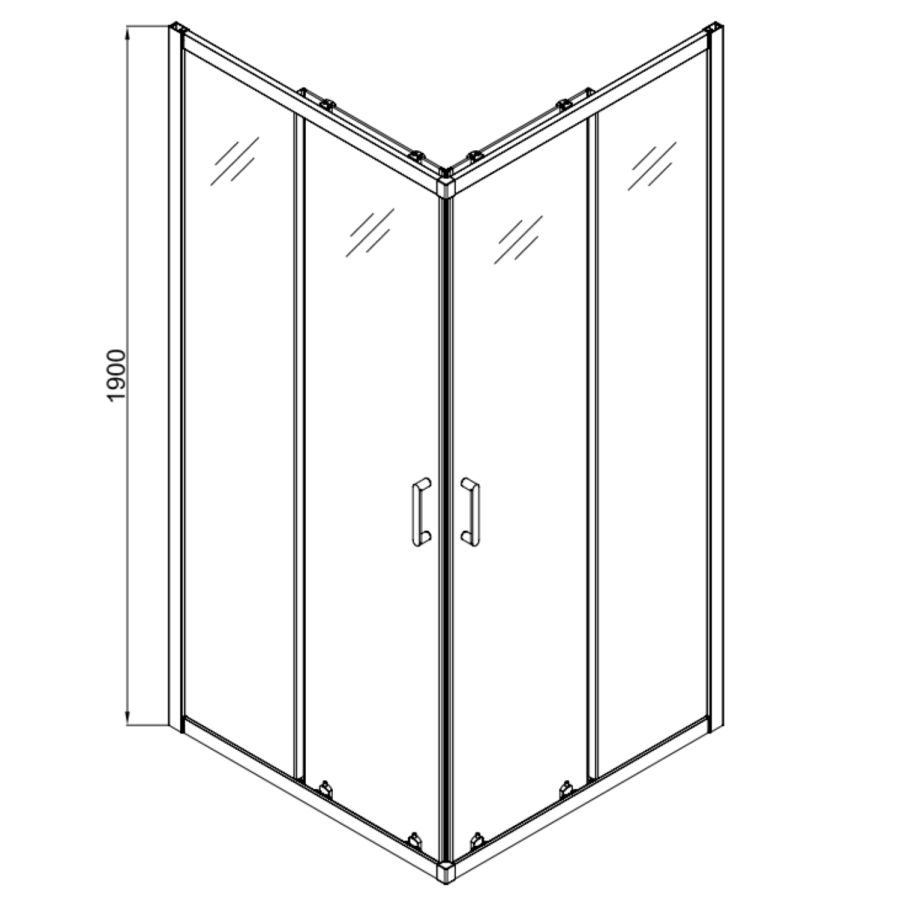 Carina 800x800mm 6mm Corner Entry  Enclosure