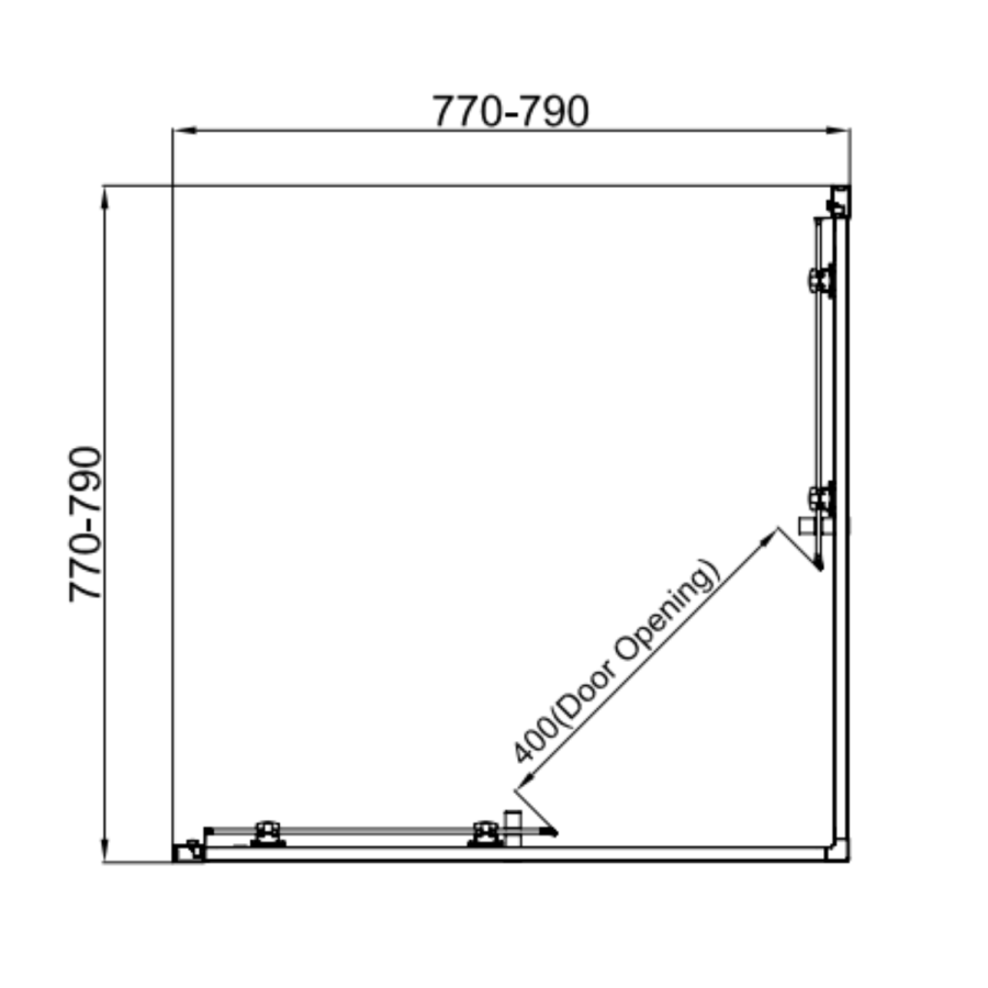 Carina 800x800mm 6mm Corner Entry  Enclosure