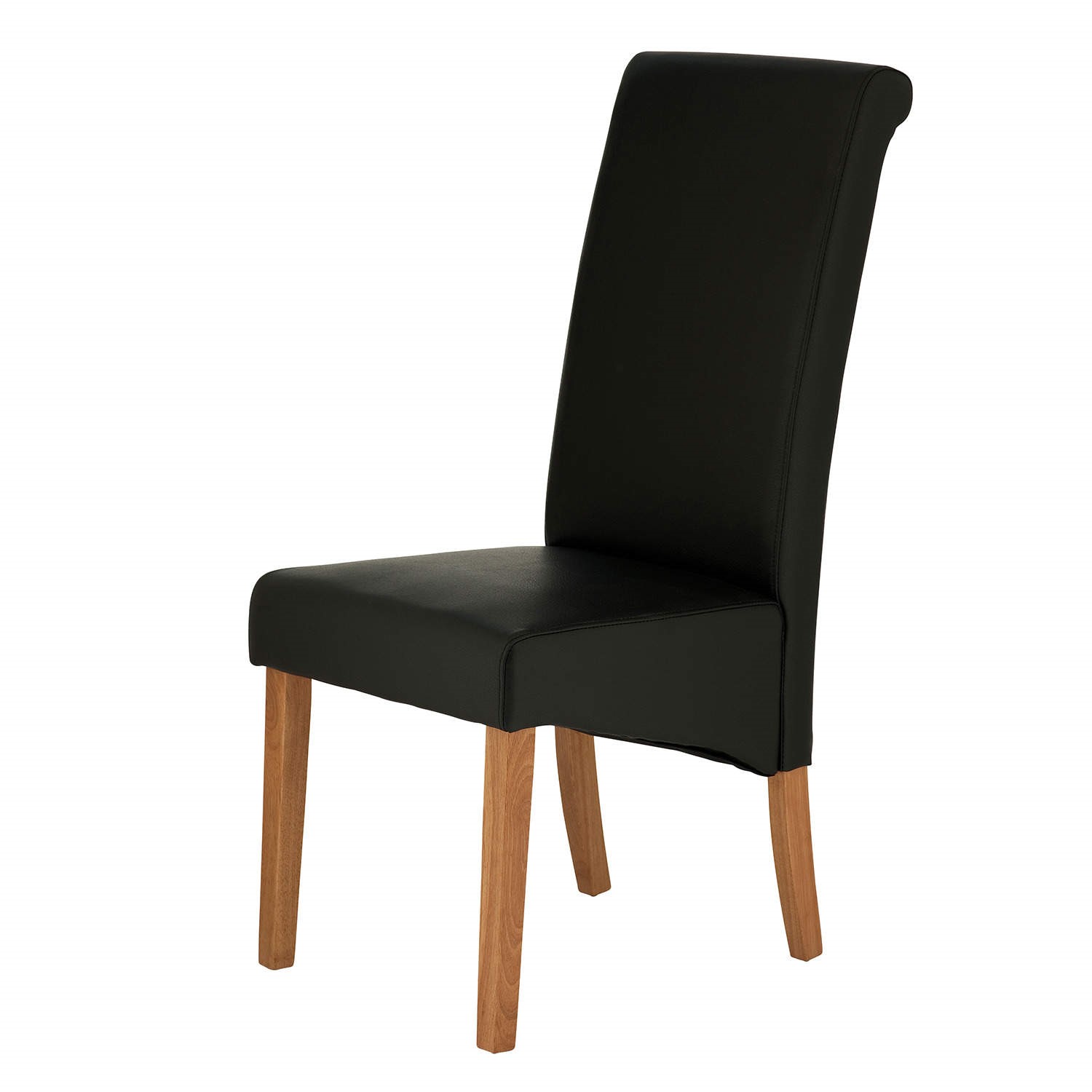 World Furniture Carnaby Pair of Black Bonded Leather Dining Chairs