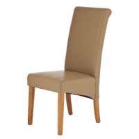World Furniture Carnaby Pair of Mocha Bonded Leather Dining Chairs