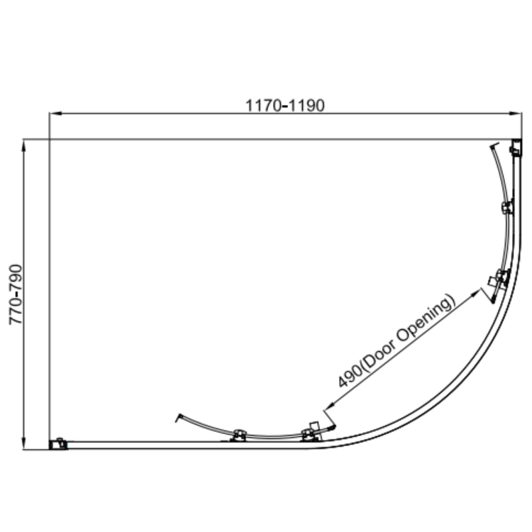 Chrome 6mm Glass Offset Quadrant Shower Enclosure 1200x800mm - Carina