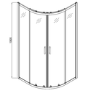 Chrome 6mm Glass Offset Quadrant Shower Enclosure 900x760mm - Carina