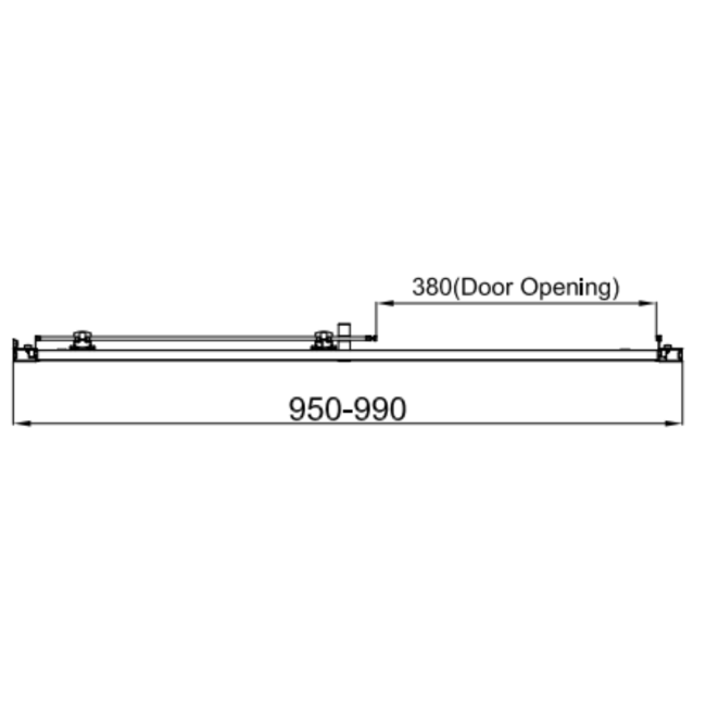 Chrome 1000mm Sliding Shower Door 6mm Glass - Carina