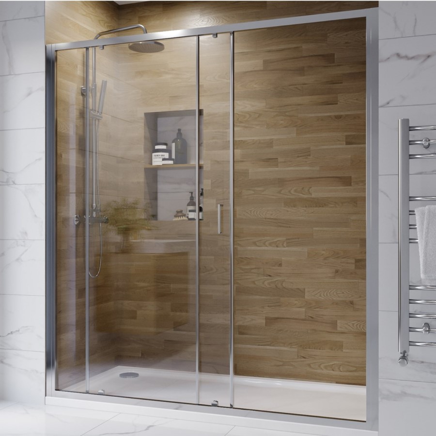 Chrome 6mm Glass Sliding Shower Door 1650-1690mm - Carina