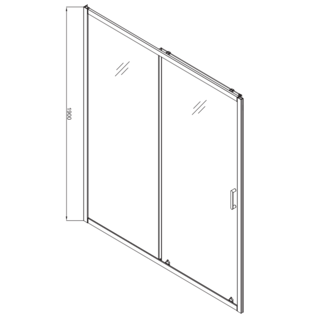 Chrome 1700mm Sliding Shower Door 6mm Glass - Carina