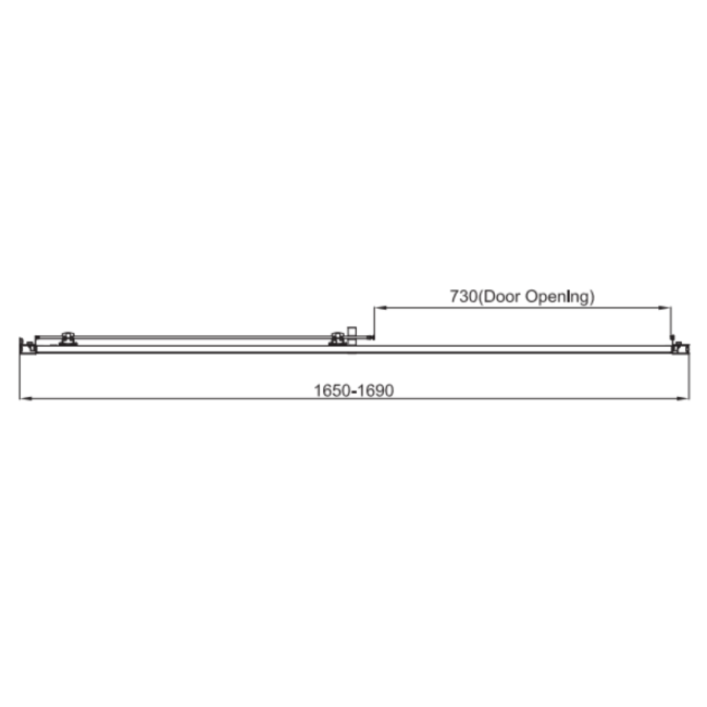 Chrome 1700mm Sliding Shower Door 6mm Glass - Carina