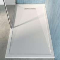 1500x800mm Rectangular Shower Tray – Slimline 25mm – Stone Resin – White – Cascade