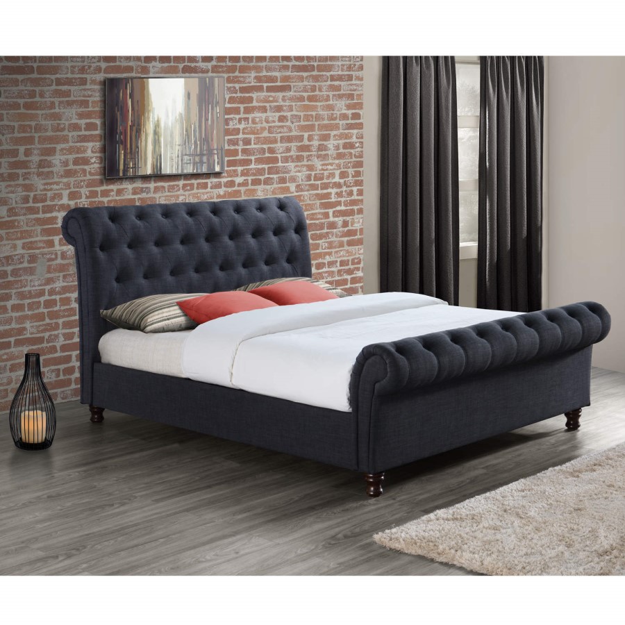 Birlea Castello King Size Bed in Charcoal Fabric