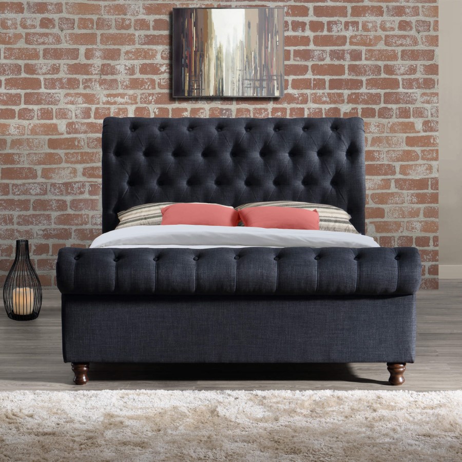 Birlea Castello King Size Bed in Charcoal Fabric