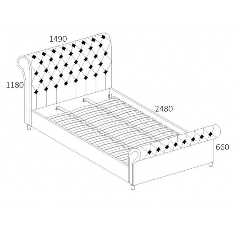 Birlea Castello Upholstered Steel Double Bed 