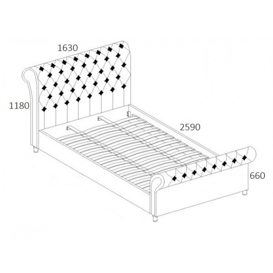 Birlea Castello Upholstered Steel Kingsize Bed 