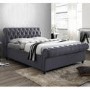 Birlea Castello Upholstered Charcoal  Side Ottoman Double Bed
