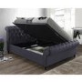 Birlea Castello Upholstered Charcoal  Side Ottoman Double Bed