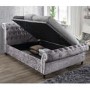 Birlea Castello Side Ottoman Kingsize Bed Upholstered in Steel Crushed Velvet