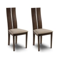 Julian Bowen Pair of Chelsea Dining Chairs with Walnut Finish Julian Bowen Pair of Chelsea Dining Chairs with Walnut Finish