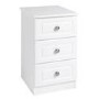 One Call Furniture Calando 3 Drawer Bedside Chest in Pearl White