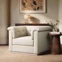 CBB002 Cream Chenille Armchair - Caleb 
