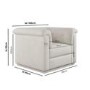 Cream Chenille Armchair - Caleb 