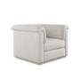 Cream Chenille Armchair - Caleb 