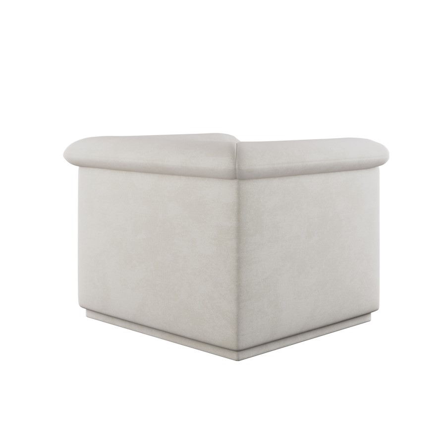 Cream Chenille Armchair - Caleb 