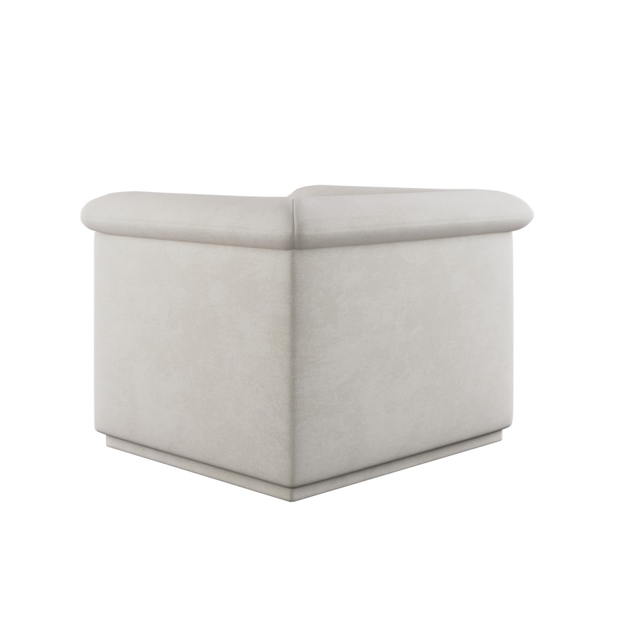 Cream Chenille Armchair - Caleb 