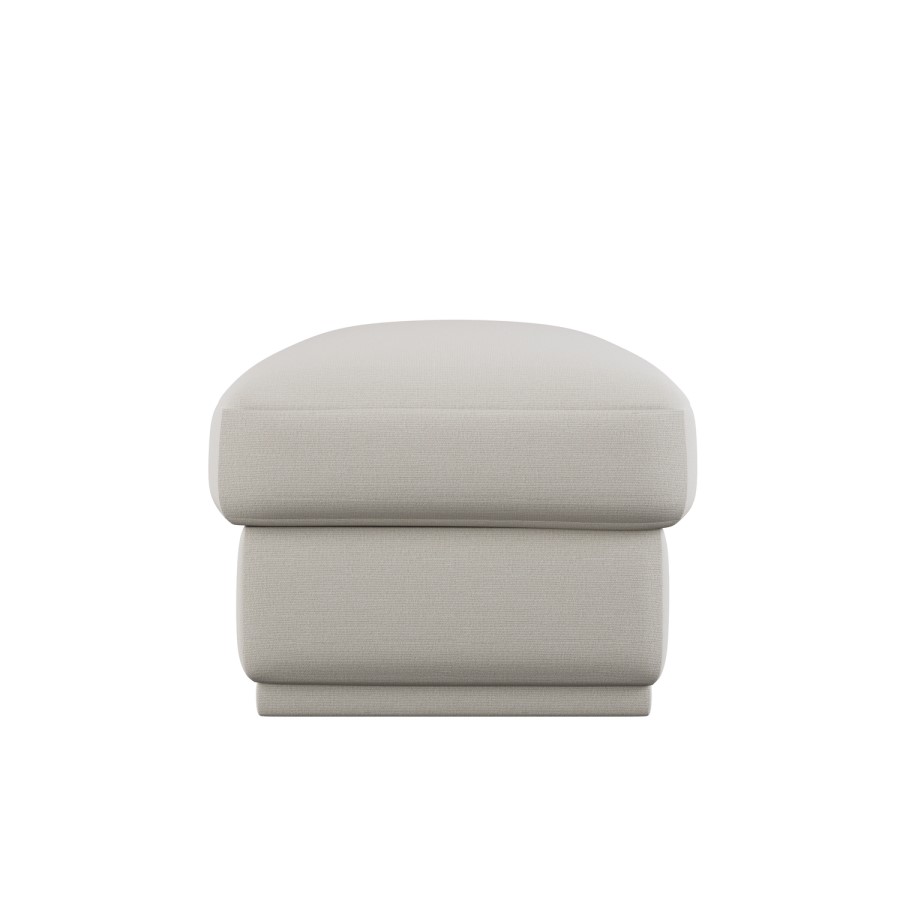 Cream Chenille Ottoman Storage Foostool - Caleb 