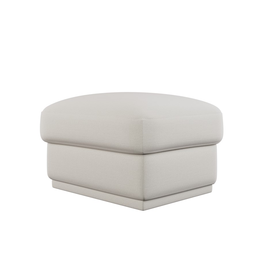 Cream Chenille Ottoman Storage Foostool - Caleb 