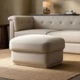 Cream Chenille Ottoman Storage Foostool - Caleb 