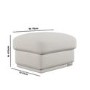 Cream Chenille Ottoman Storage Foostool - Caleb 