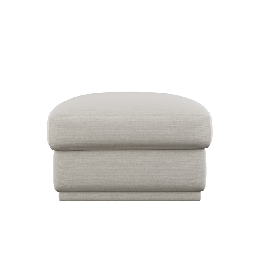 Cream Chenille Ottoman Storage Foostool - Caleb 