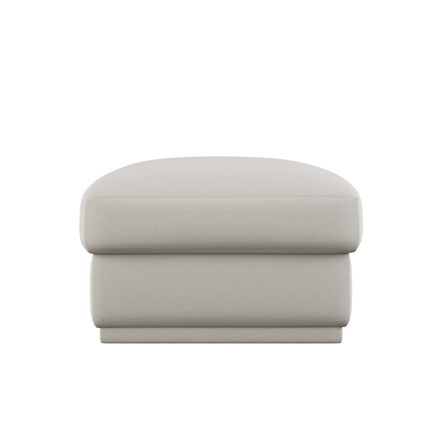 Cream Chenille Ottoman Storage Foostool - Caleb 