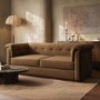 Brown Chenille 3 Seater Sofa - Caleb 