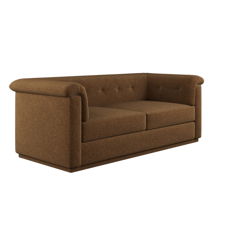Brown Chenille 3 Seater Sofa - Caleb 