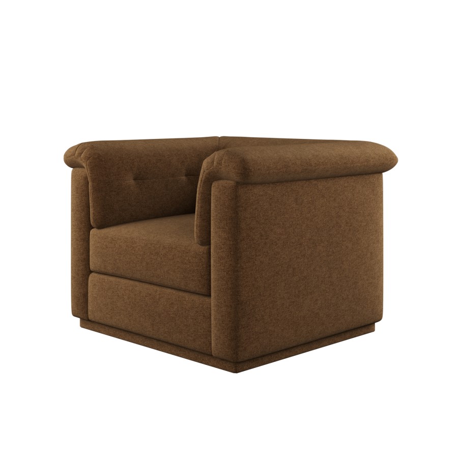 Brown Chenille Armchair - Caleb 