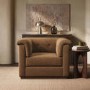 Brown Chenille Armchair - Caleb 