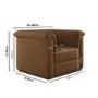 Brown Chenille Armchair - Caleb 