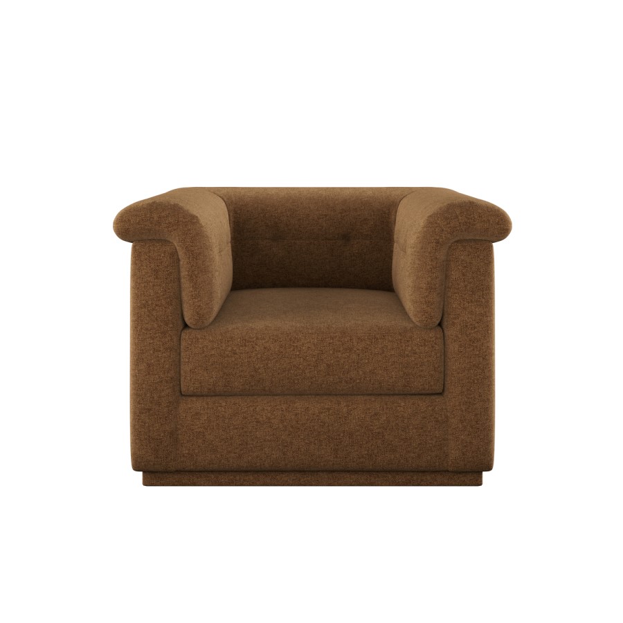 Brown Chenille Armchair - Caleb 