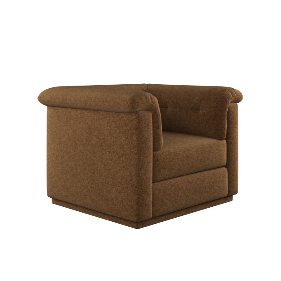 Brown Chenille Armchair - Caleb 