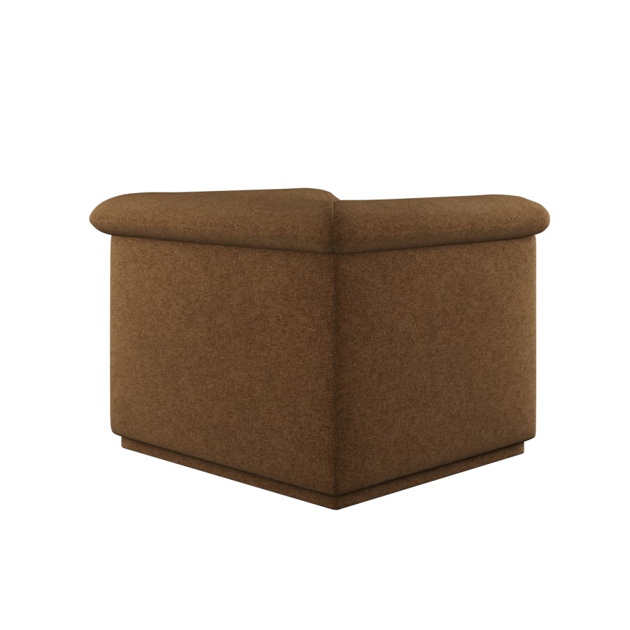 Brown Chenille Armchair - Caleb 
