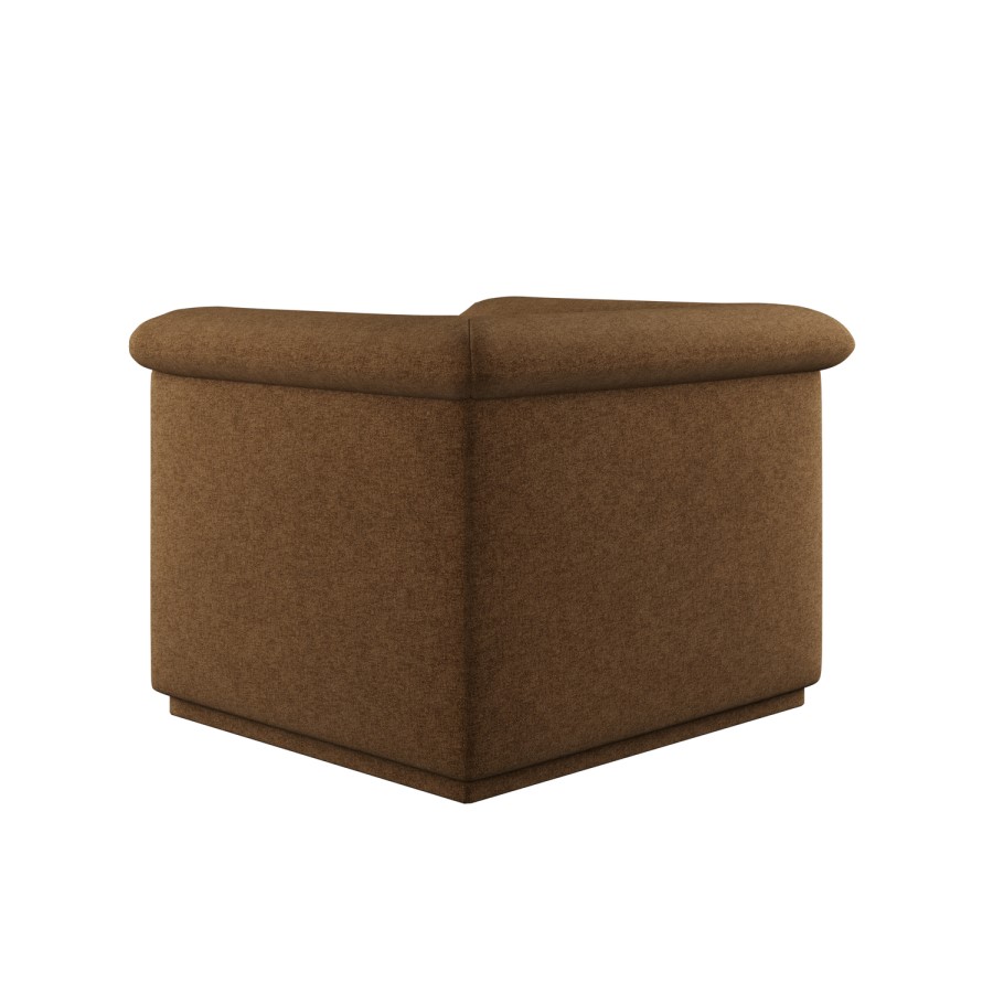 Brown Chenille Armchair - Caleb 