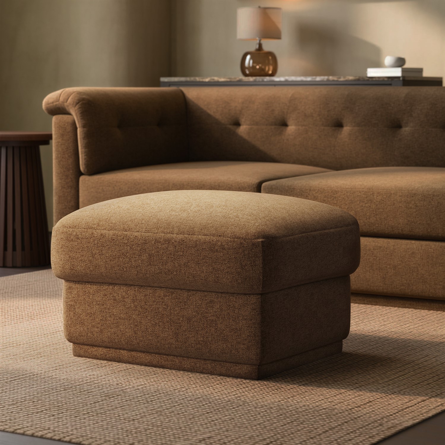 Chenille Ottoman Storage Footstool