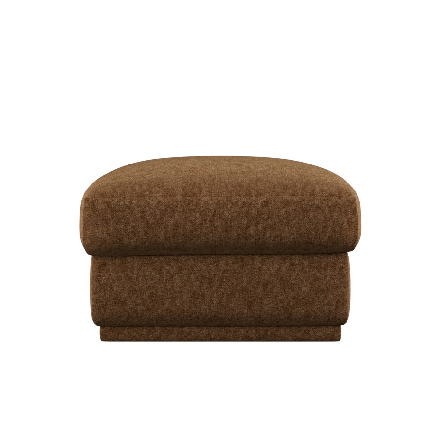 Brown Chenille Ottoman Storage Footstool - Caleb 